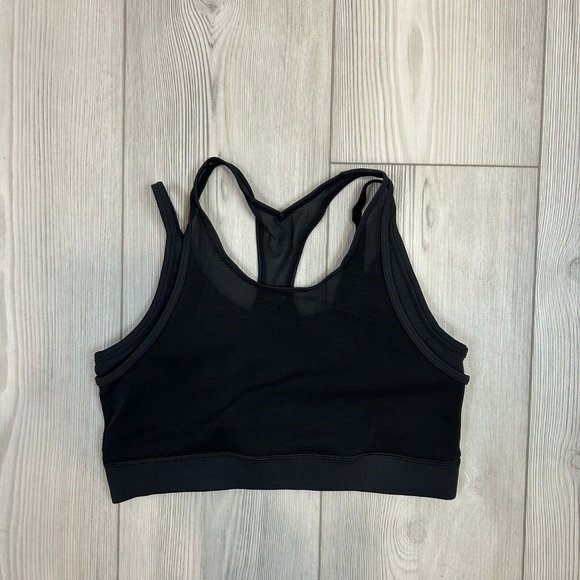🛑 IVL Collection Layered Mesh Cutout Sports Bra Black Size 6 - Picture 2 of 9